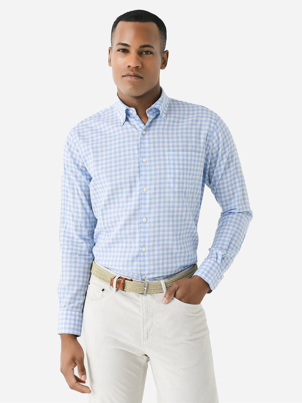 Peter Millar Crown Men's Elmwood Cotton Sport Shirt - Saint Bernard