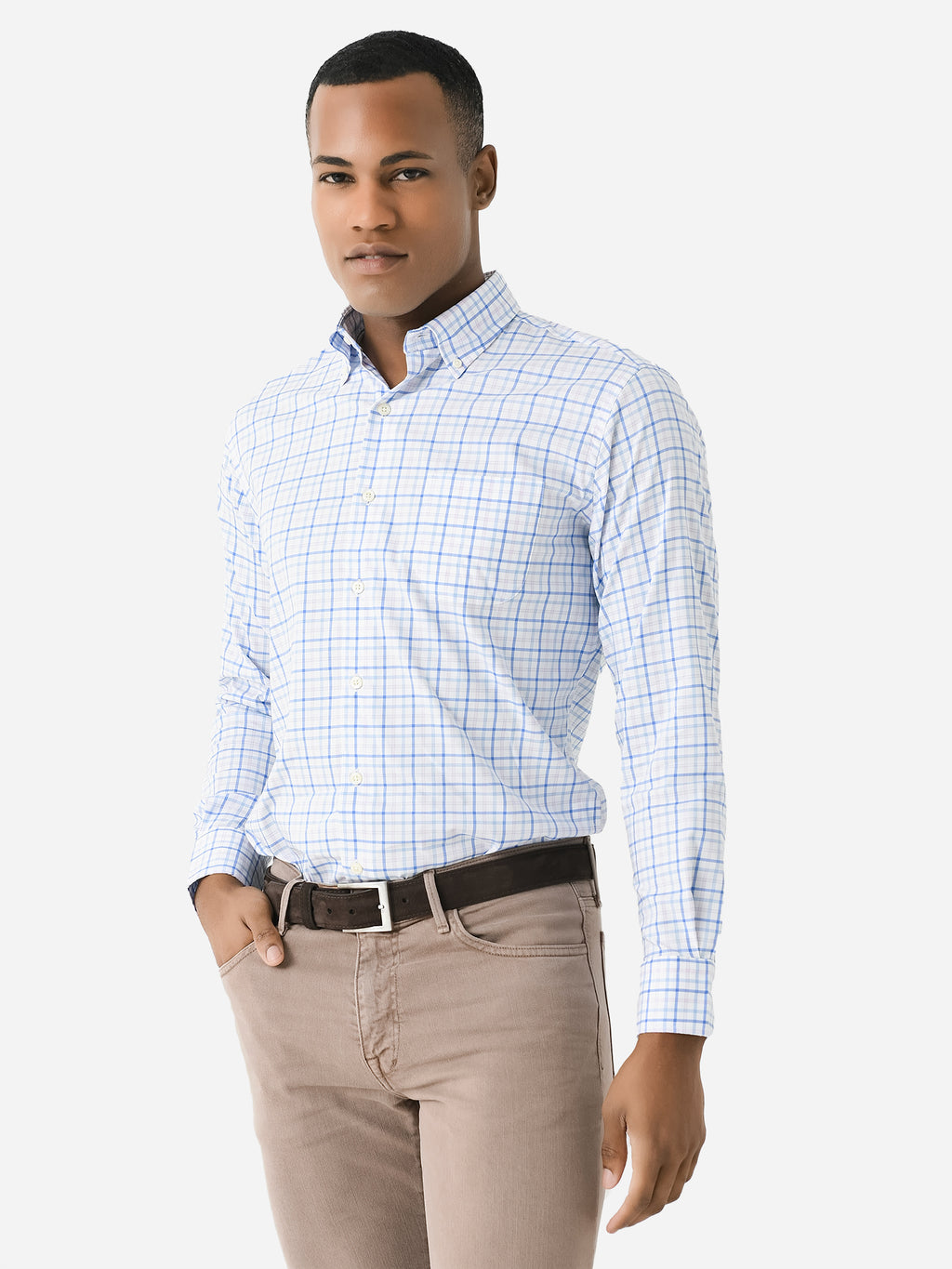 Peter Millar Crown Men's Cutler Cotton-Stretch Sport Shirt - Saint Bernard