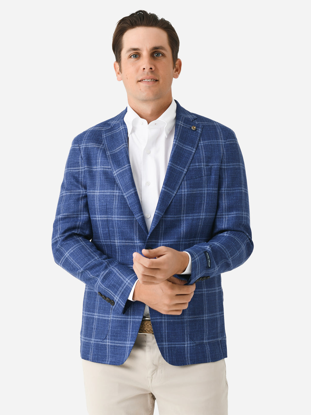 Peter Millar Crown Crafted Men's Sola Windowpane Soft Jacket - Saint Bernard