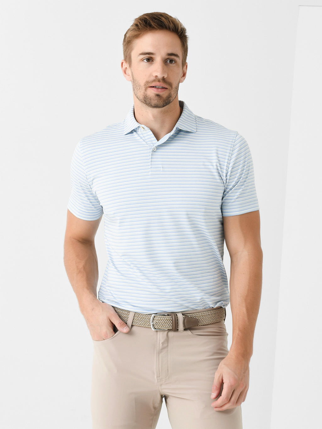 Peter Millar Crown Crafted Men's McCraven Performance Jersey Polo - Saint Bernard