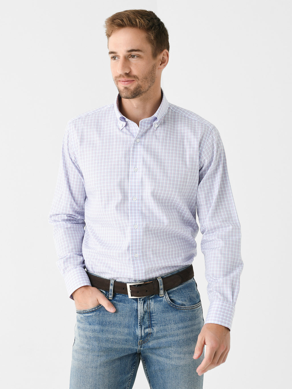 Peter Millar Crown Crafted Men's Seawell Cotton Sport Shirt - Saint Bernard