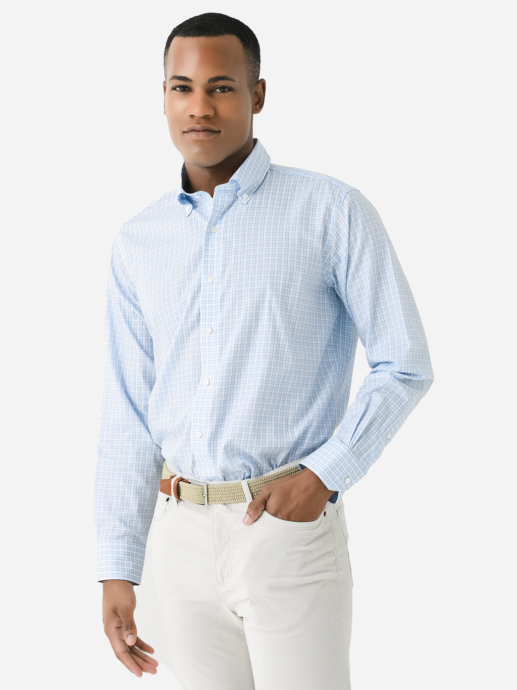 Peter Millar Crown Crafted Men's Seawell Cotton Sport Shirt - Saint Bernard