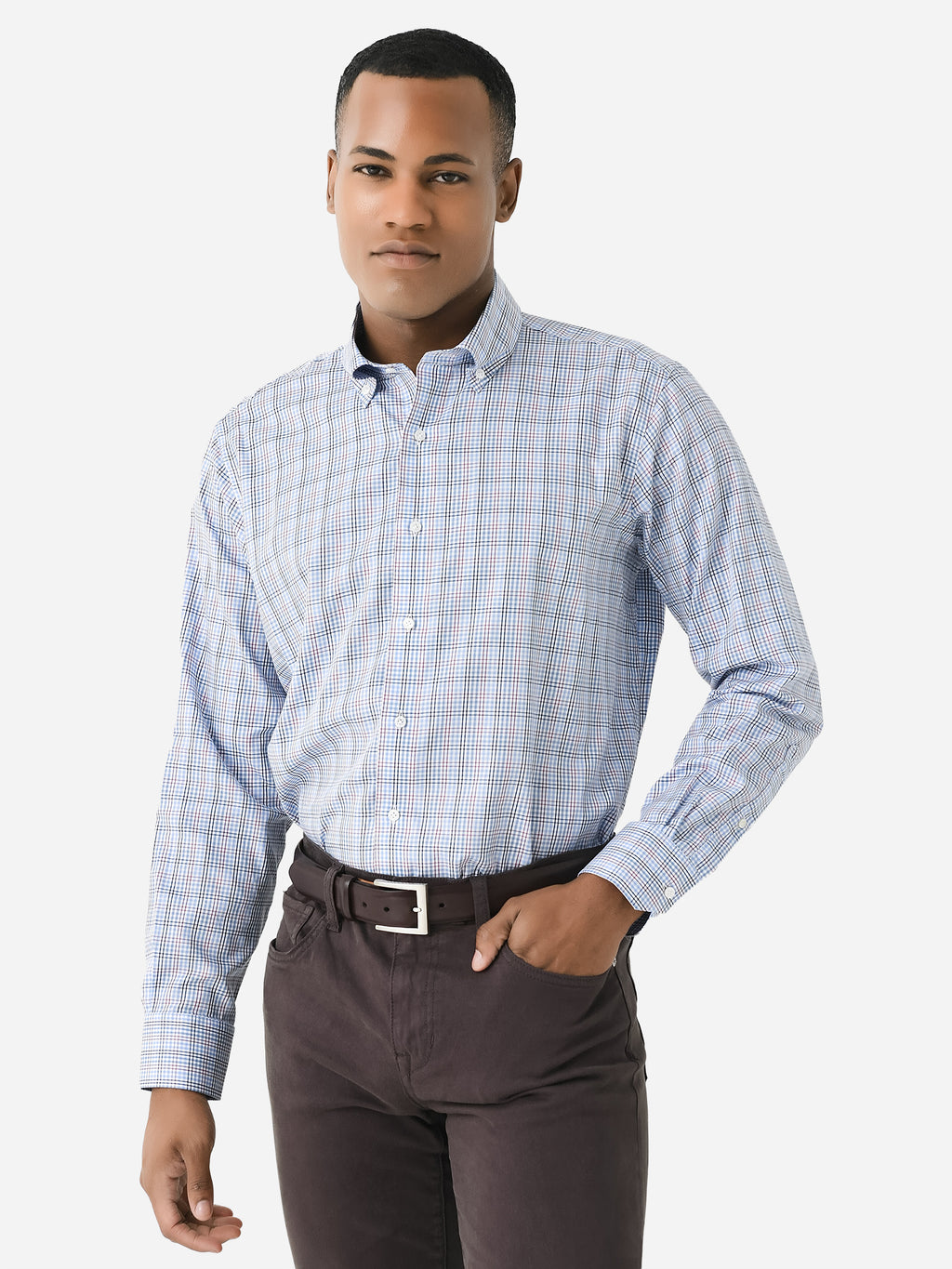 Peter Millar Crown Crafted Men's Castillo Cotton Sport Shirt - Saint Bernard