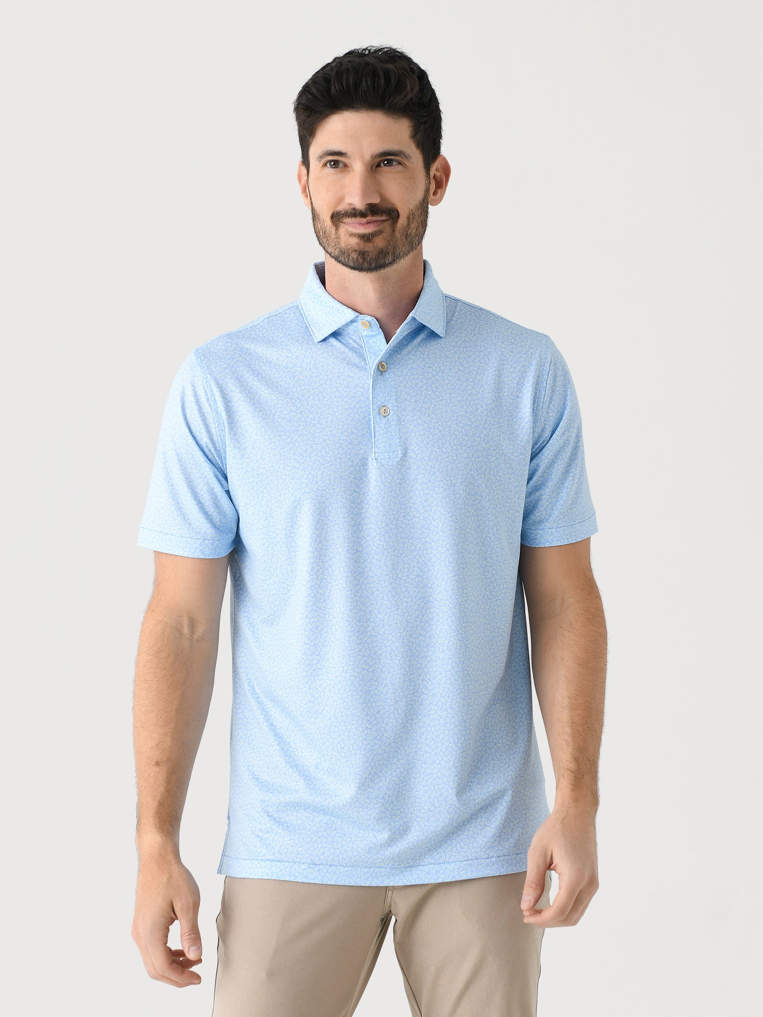 Peter Millar Crown Sport Men's Mahi Mahi Performance Jersey Polo - Saint Bernard