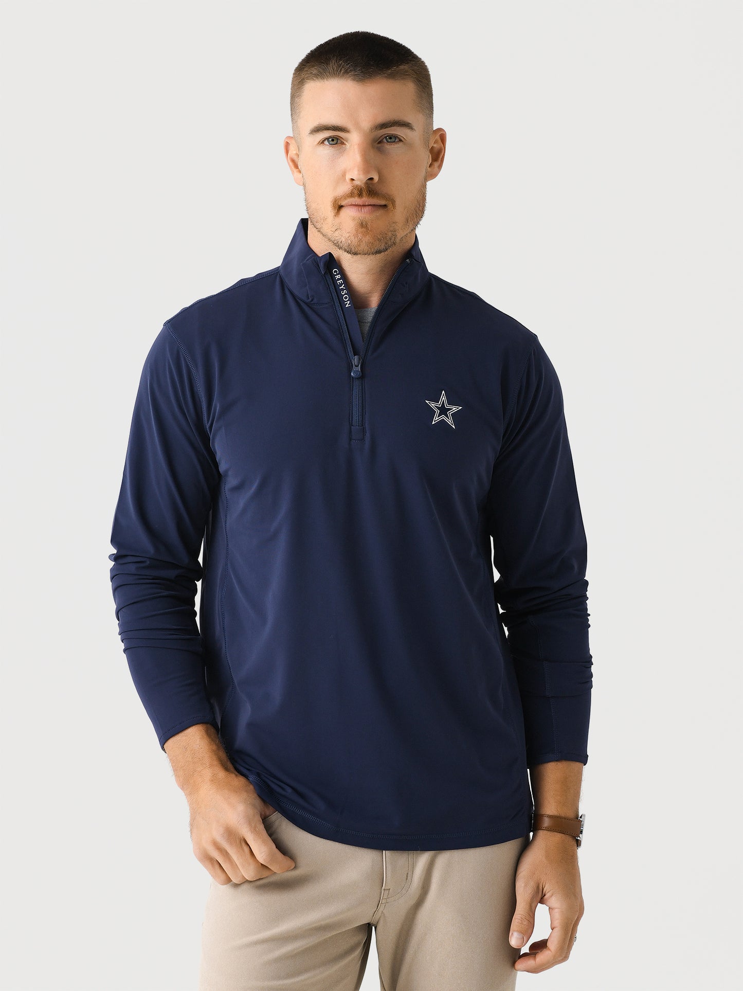 Greyson Men's Dallas Cowboys Tate Mockneck Quarter-Zip - Saint Bernard