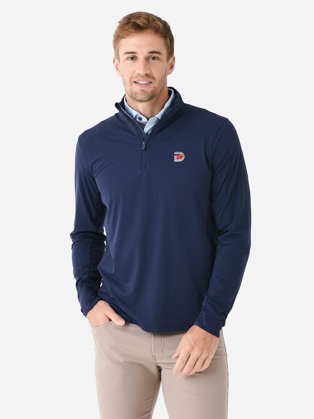 Greyson Men's Collegiate Tate Mockneck Quarter-Zip - Saint Bernard