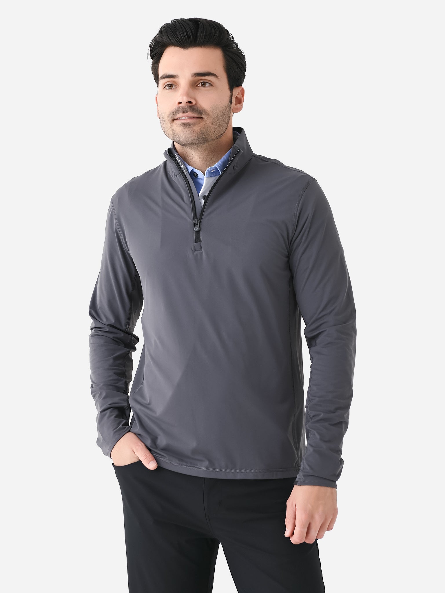 Greyson Men's Tate Mockneck Quarter-Zip - Saint Bernard