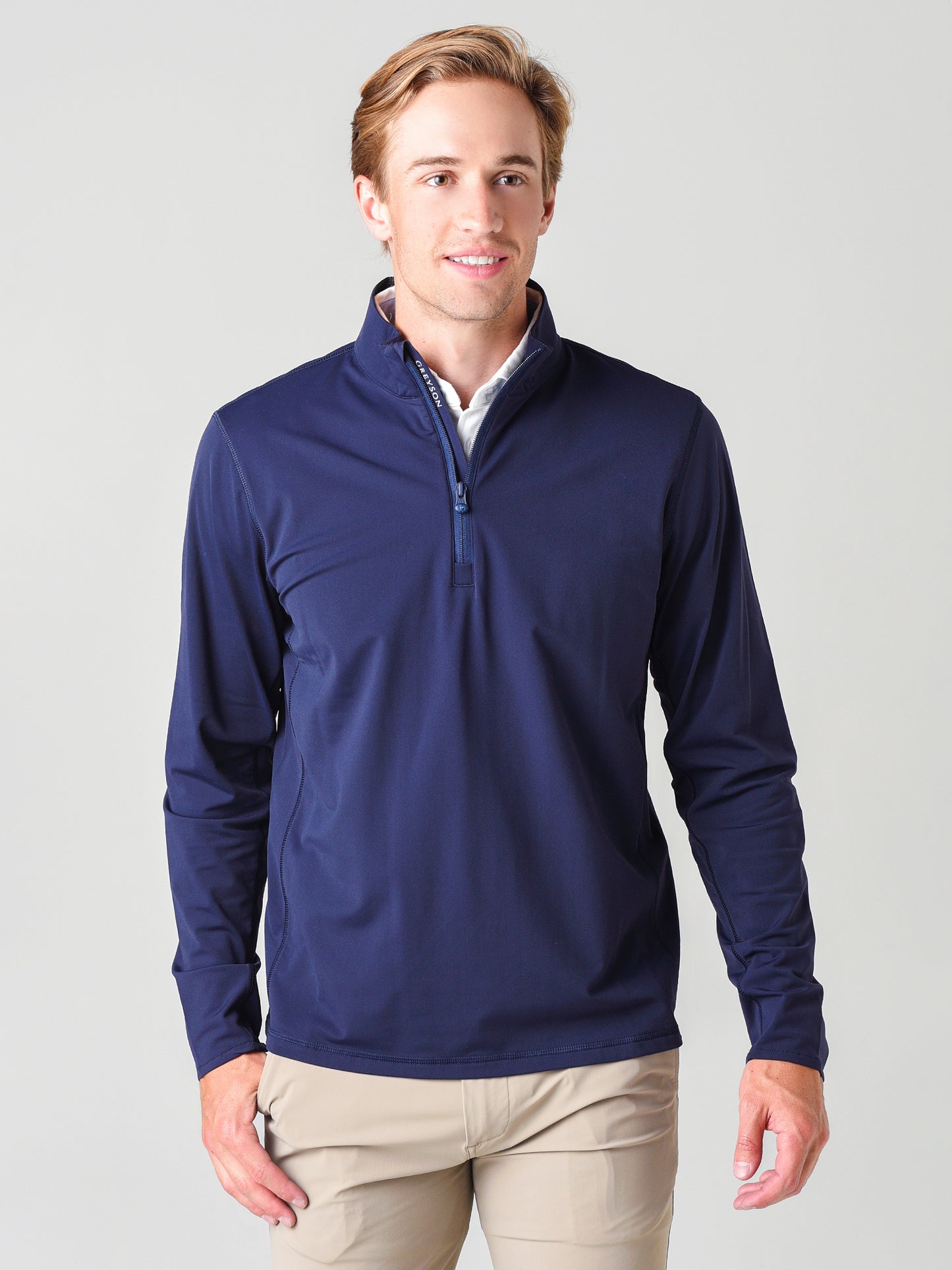 Greyson Men's Tate Mockneck Quarter-Zip - Saint Bernard