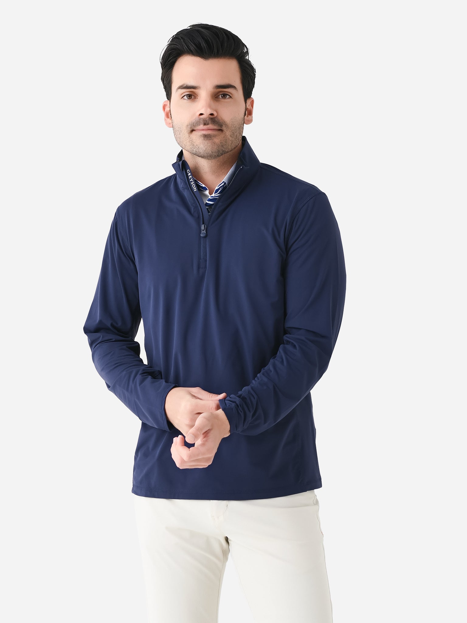 Greyson Men's Tate Mockneck Quarter-Zip - Saint Bernard