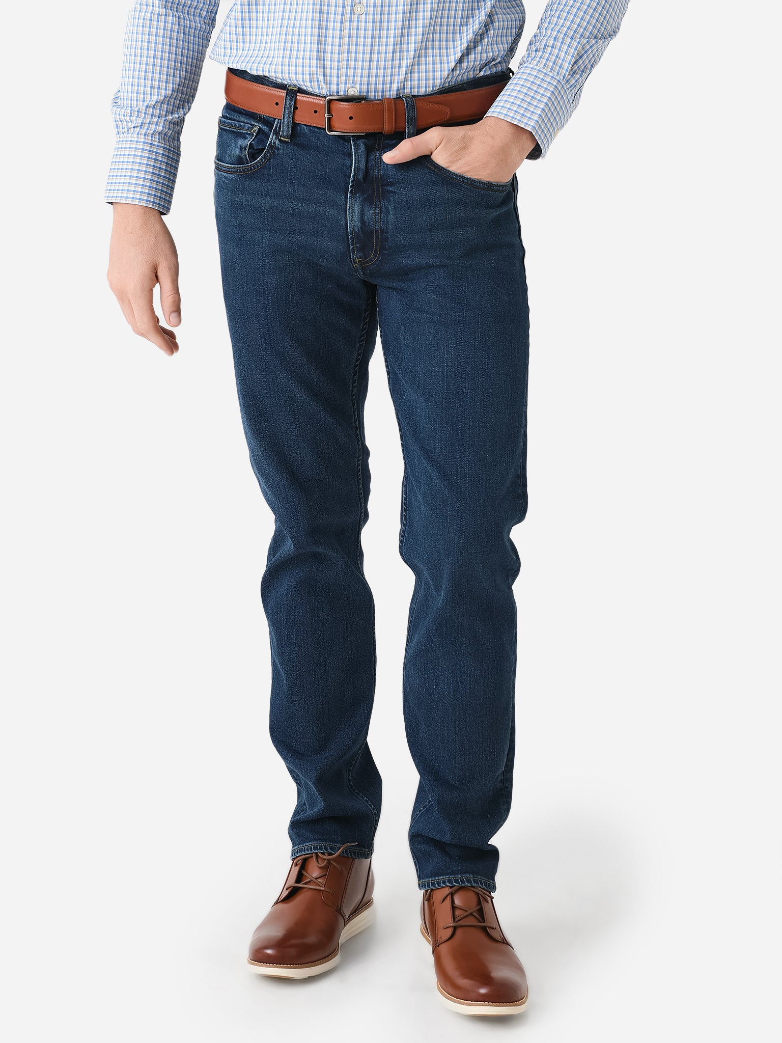 Faherty Brand Men's Organic Cotton Slim Straight Denim - Saint Bernard