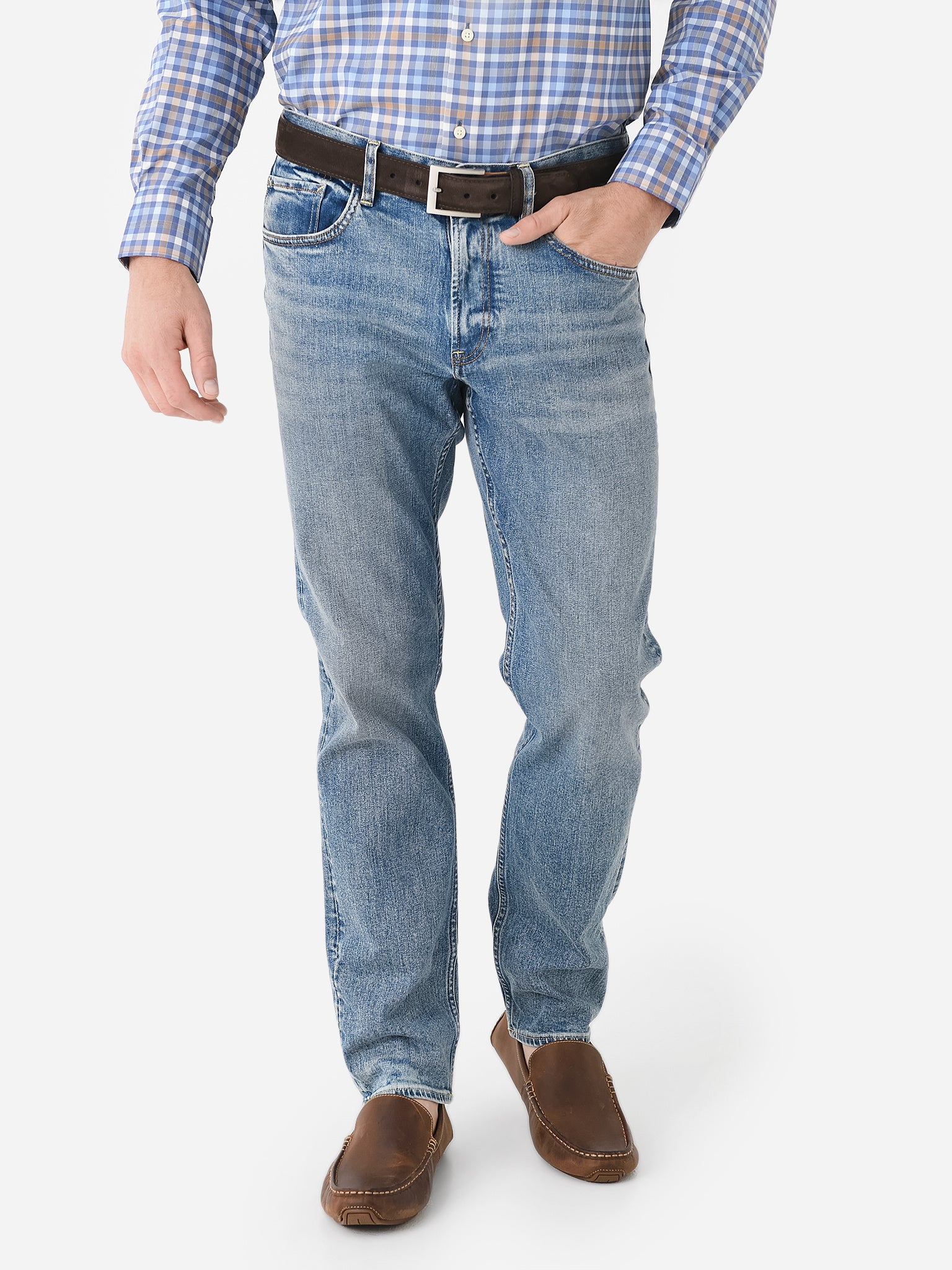 Faherty Brand Men's Organic Cotton Slim Straight Denim - Saint Bernard