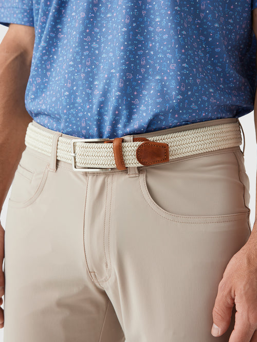 Peter Millar Crown Men's Waxed Braided Belt - Saint Bernard