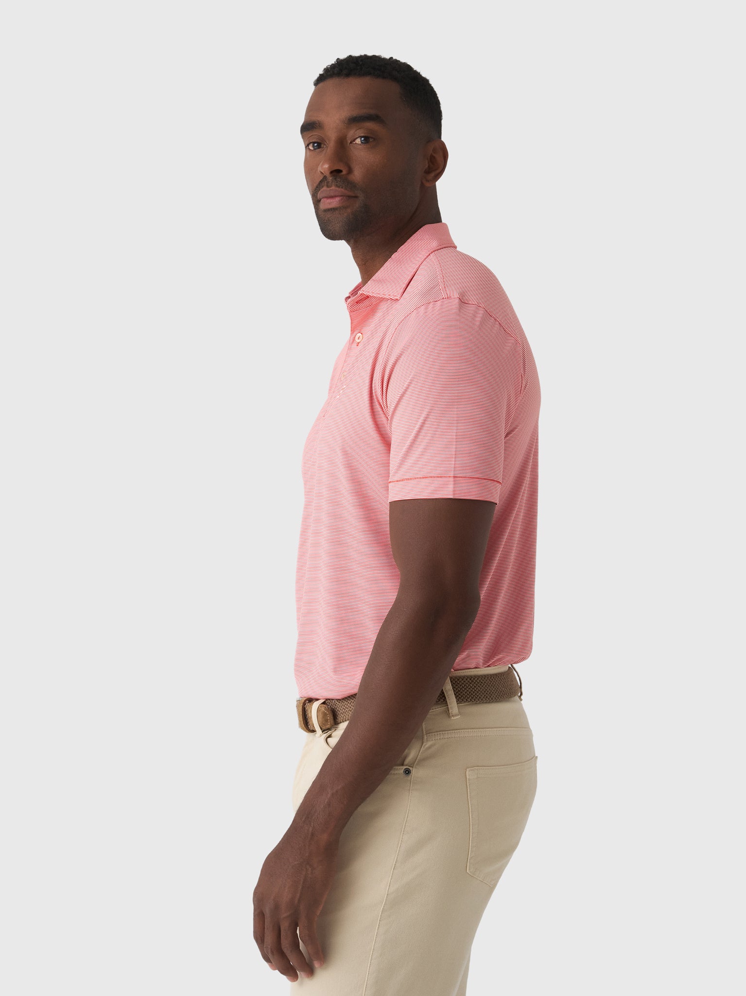 Peter Millar Major League Baseball Men's Houston Astros Jubilee Stripe Performance Polo - Saint Bernard