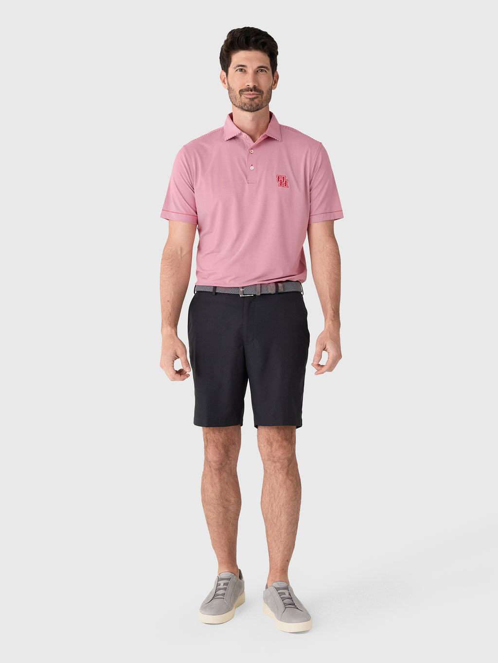 Peter Millar Collegiate Men's Jubilee Stripe Performance Jersey Polo - Saint Bernard