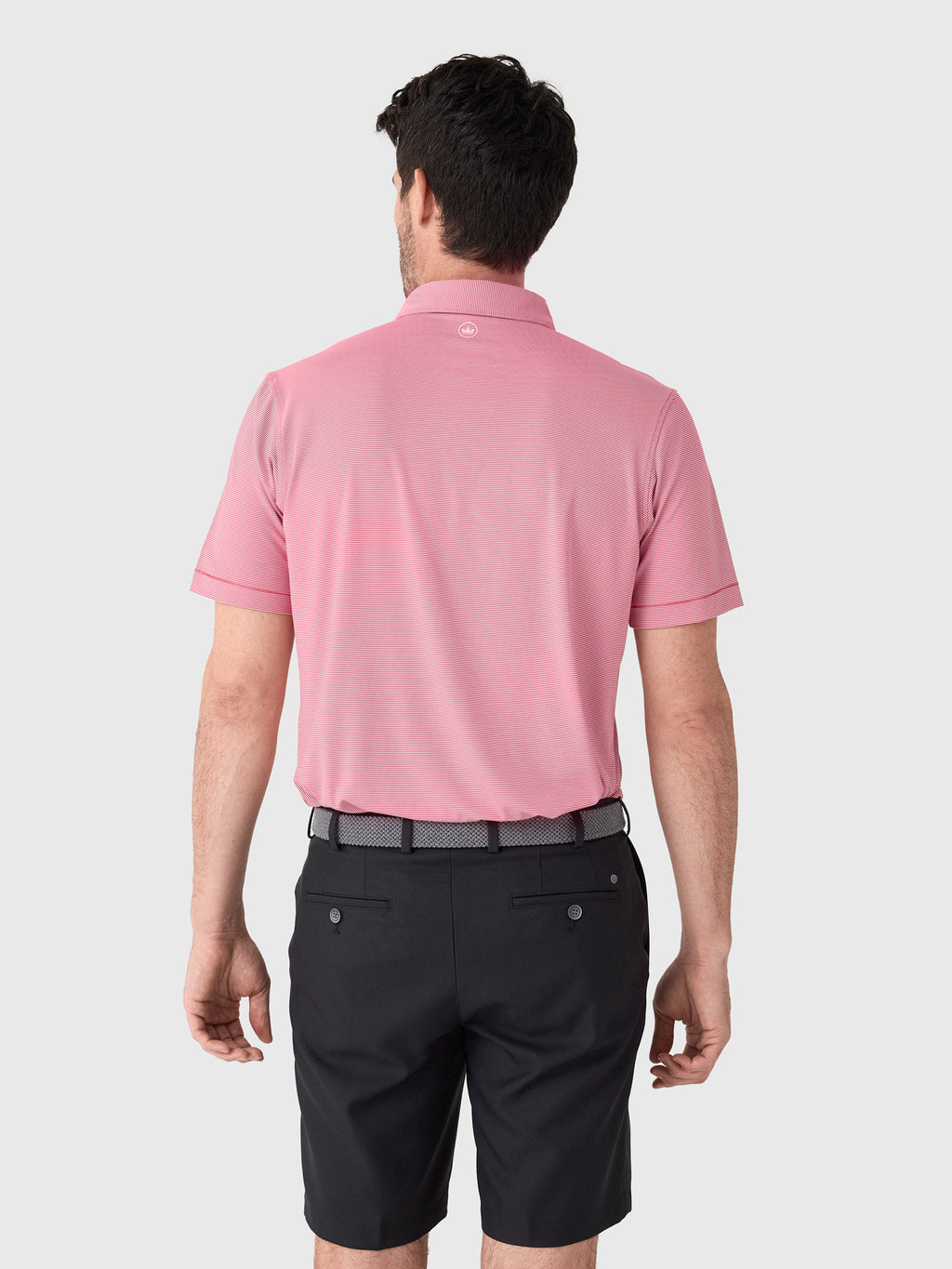 Peter Millar Collegiate Men's Jubilee Stripe Performance Jersey Polo - Saint Bernard