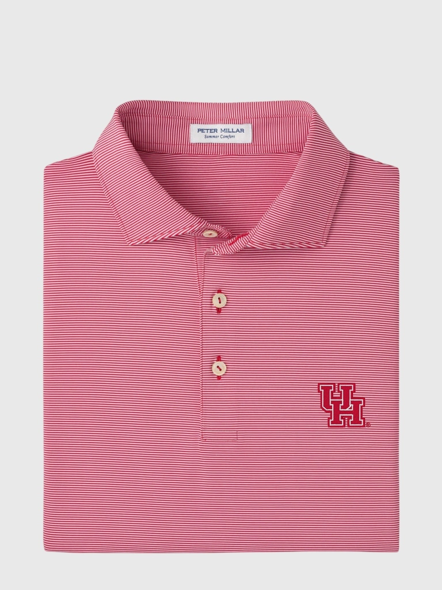 Peter Millar Collegiate Men's Jubilee Stripe Performance Jersey Polo - Saint Bernard