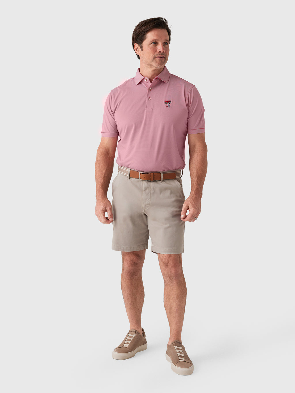 Peter Millar Collegiate Men's Jubilee Stripe Performance Jersey Polo - Saint Bernard