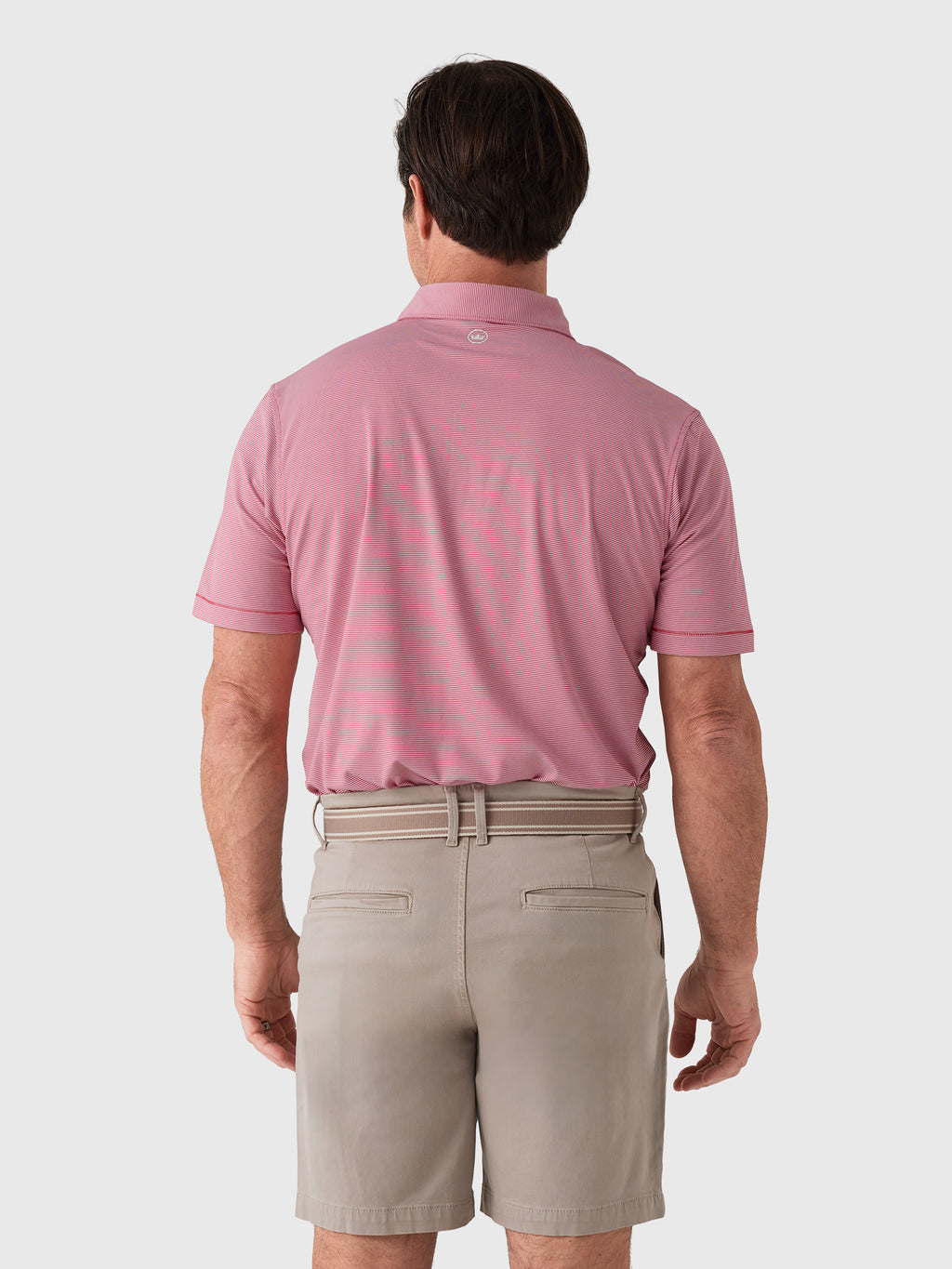 Peter Millar Collegiate Men's Jubilee Stripe Performance Jersey Polo - Saint Bernard