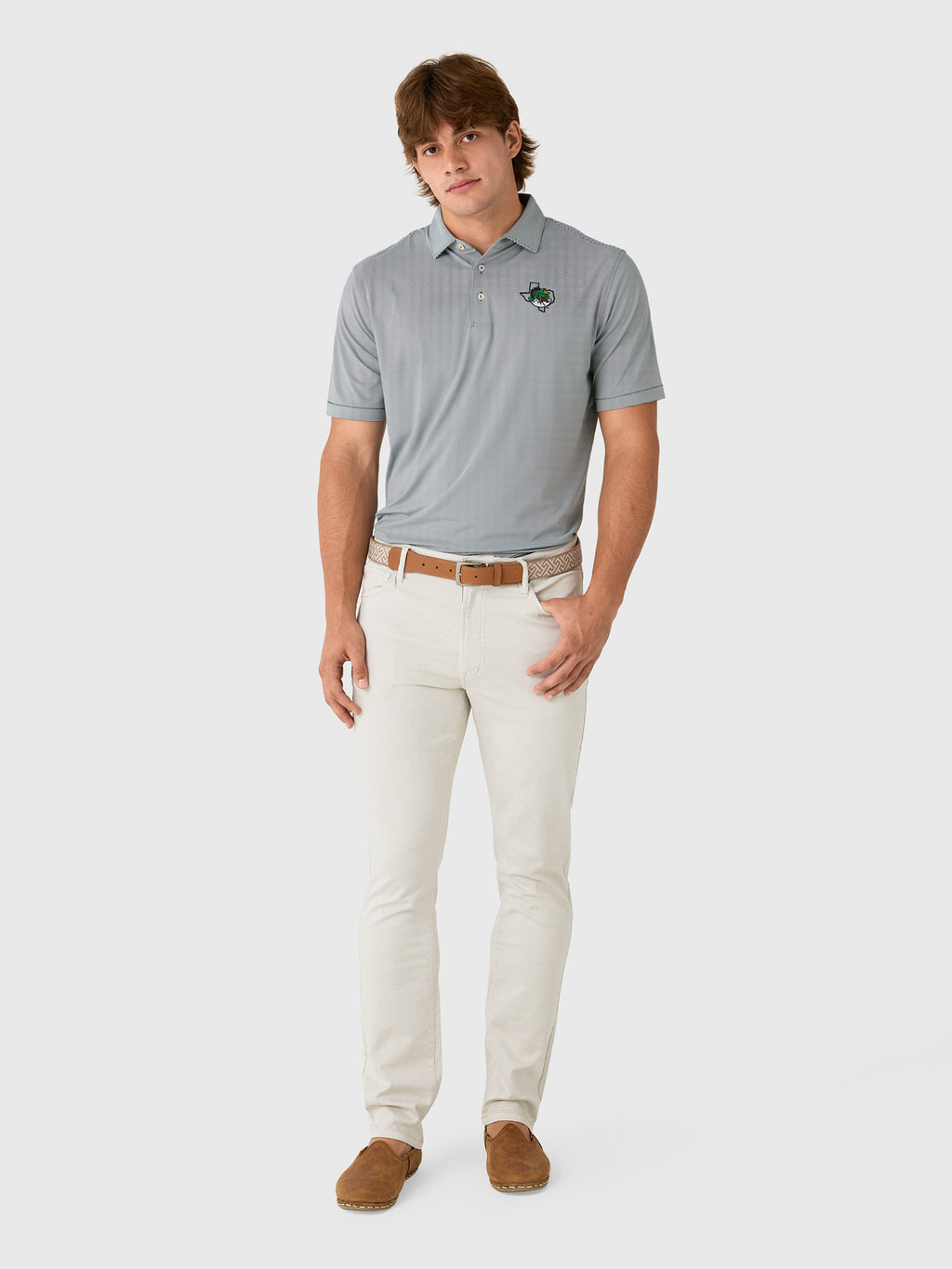 Peter Millar Crown Sport Men's Southlake Carroll Dragons Jubilee Performance Jersey Polo - Saint Bernard