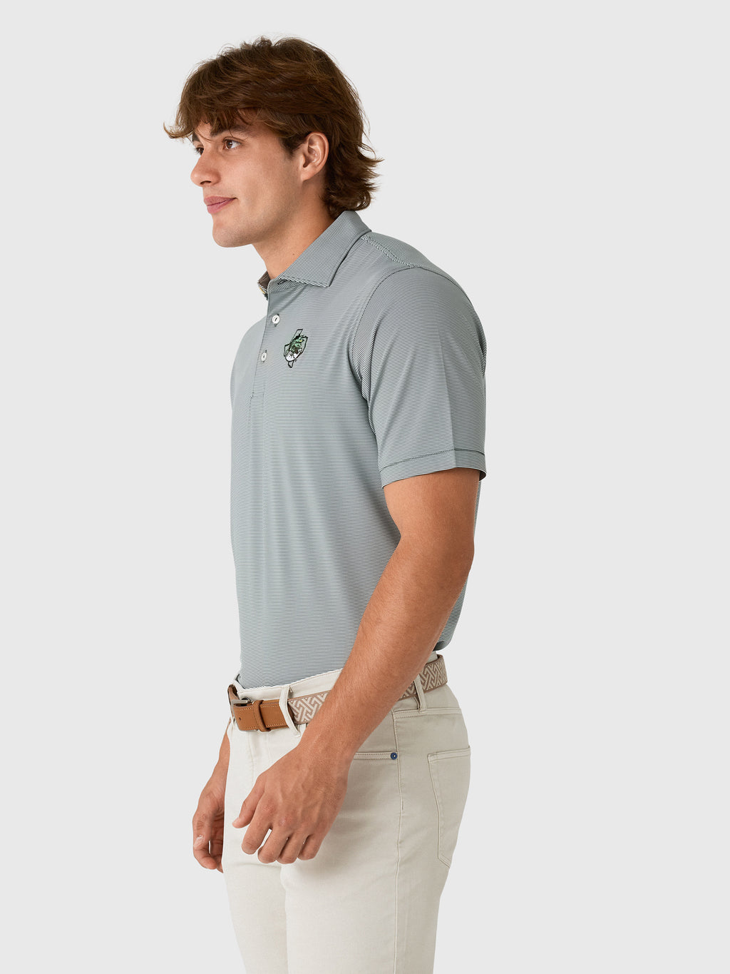Peter Millar Crown Sport Men's Southlake Carroll Dragons Jubilee Performance Jersey Polo - Saint Bernard