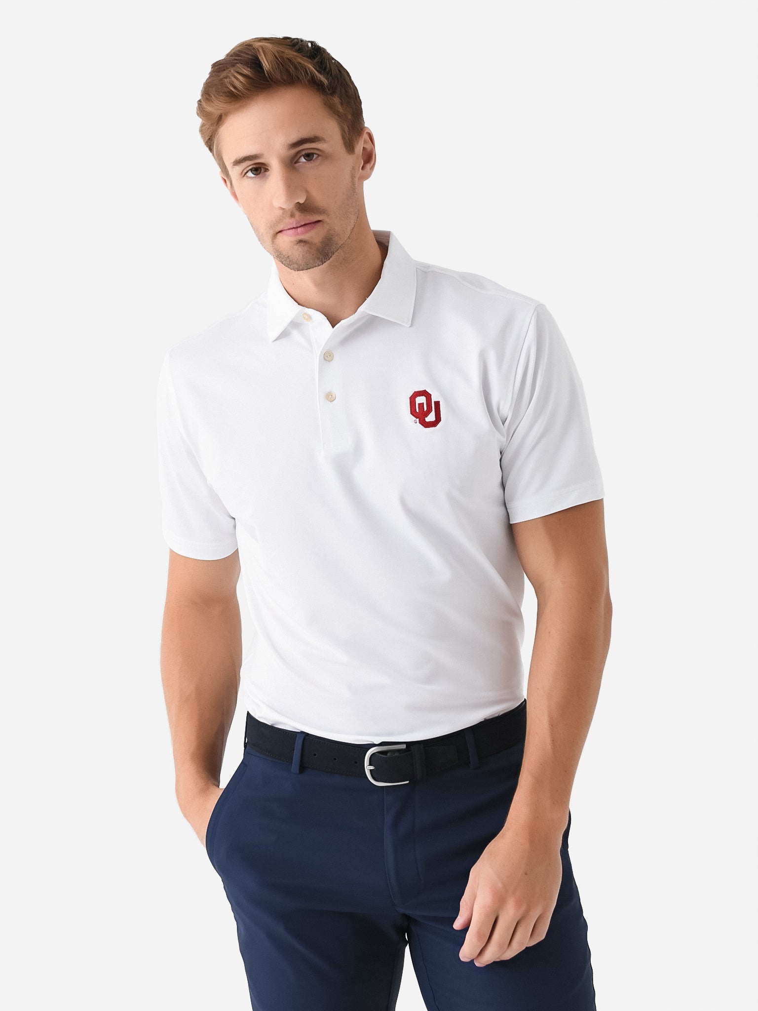 Peter Millar Collegiate Men's Solid Performance Jersey Polo - Saint Bernard