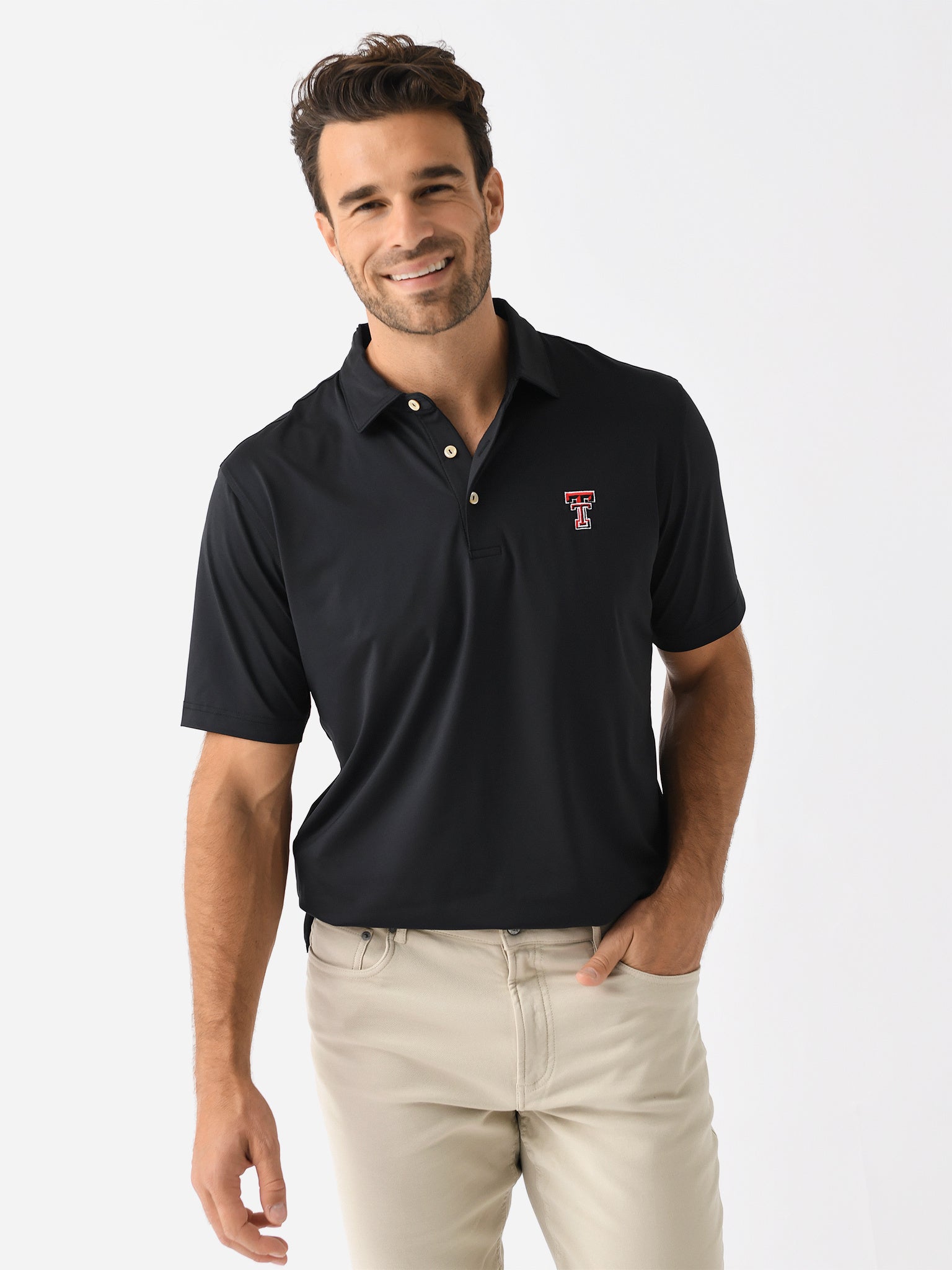 Peter Millar Collegiate Men's Solid Performance Jersey Polo - Saint Bernard