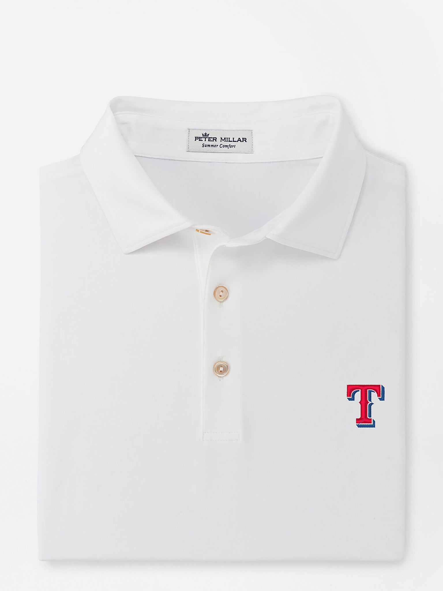 Peter Millar Major League Baseball Men's Texas Rangers Solid Performance Polo - Saint Bernard