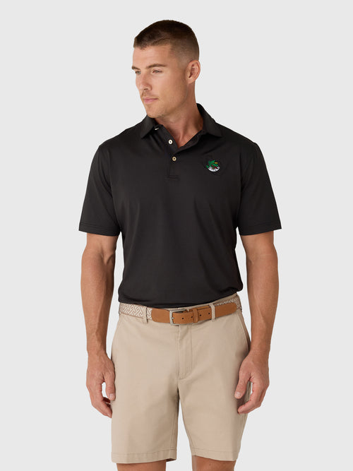 Peter Millar Crown Sport Men's Southlake Carroll Dragons Solid Performance Jersey Polo - Saint Bernard