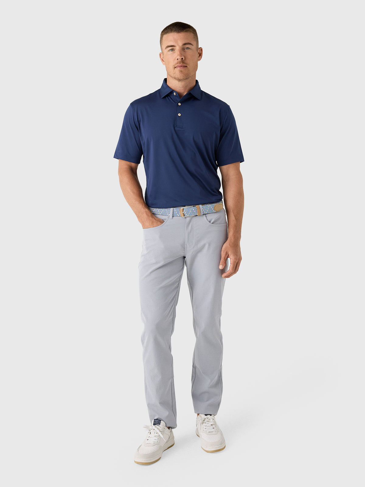 Peter Millar Crown Sport Men's Solid Performance Jersey Polo - Saint Bernard