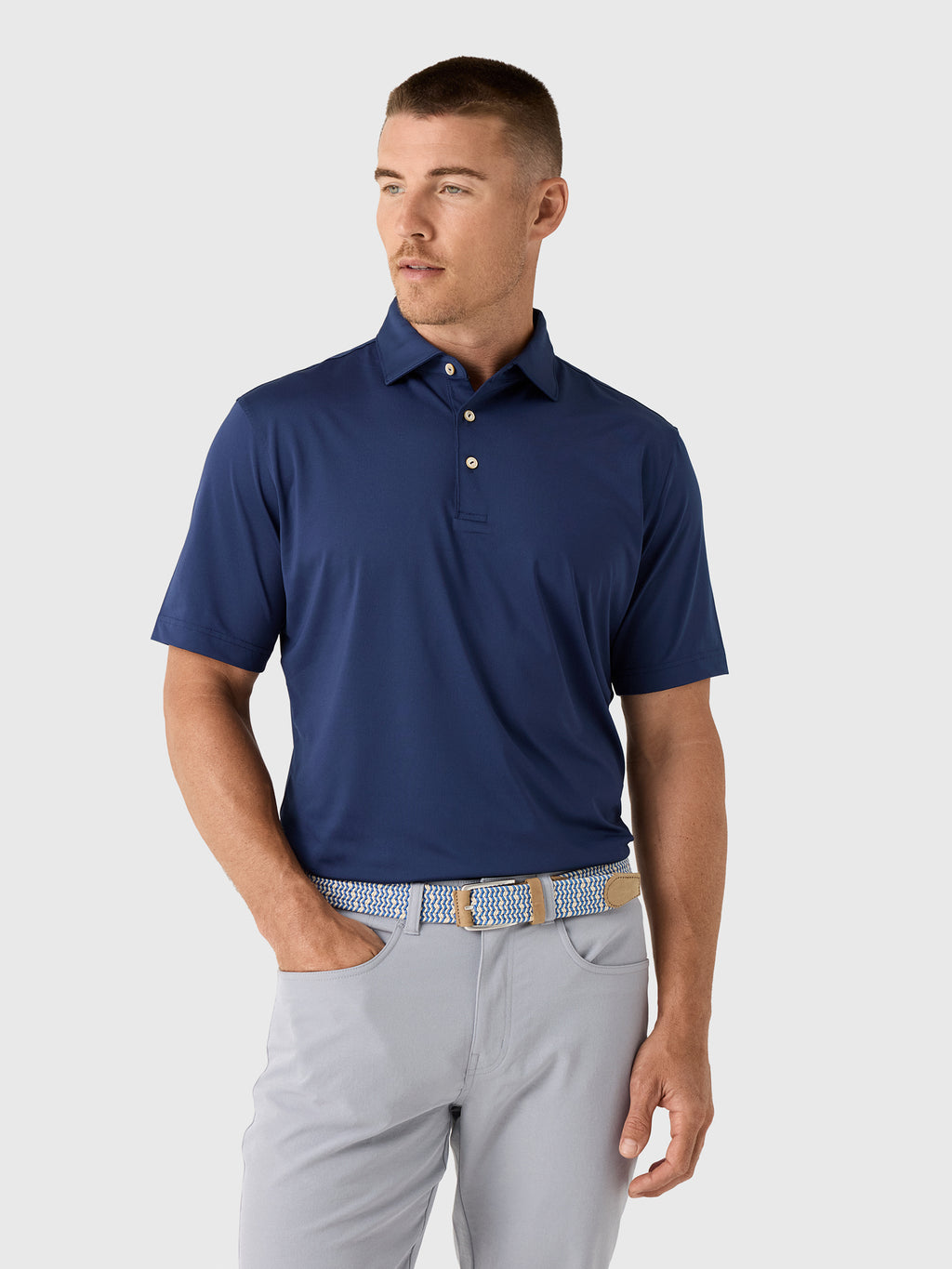 Peter Millar Crown Sport Men's Solid Performance Jersey Polo - Saint Bernard