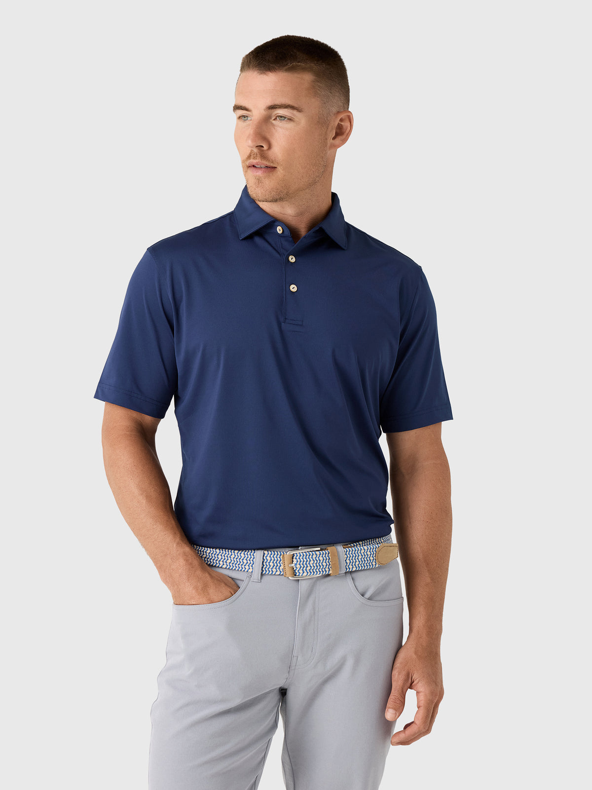Peter Millar Crown Sport Men's Solid Performance Jersey Polo - Saint Bernard