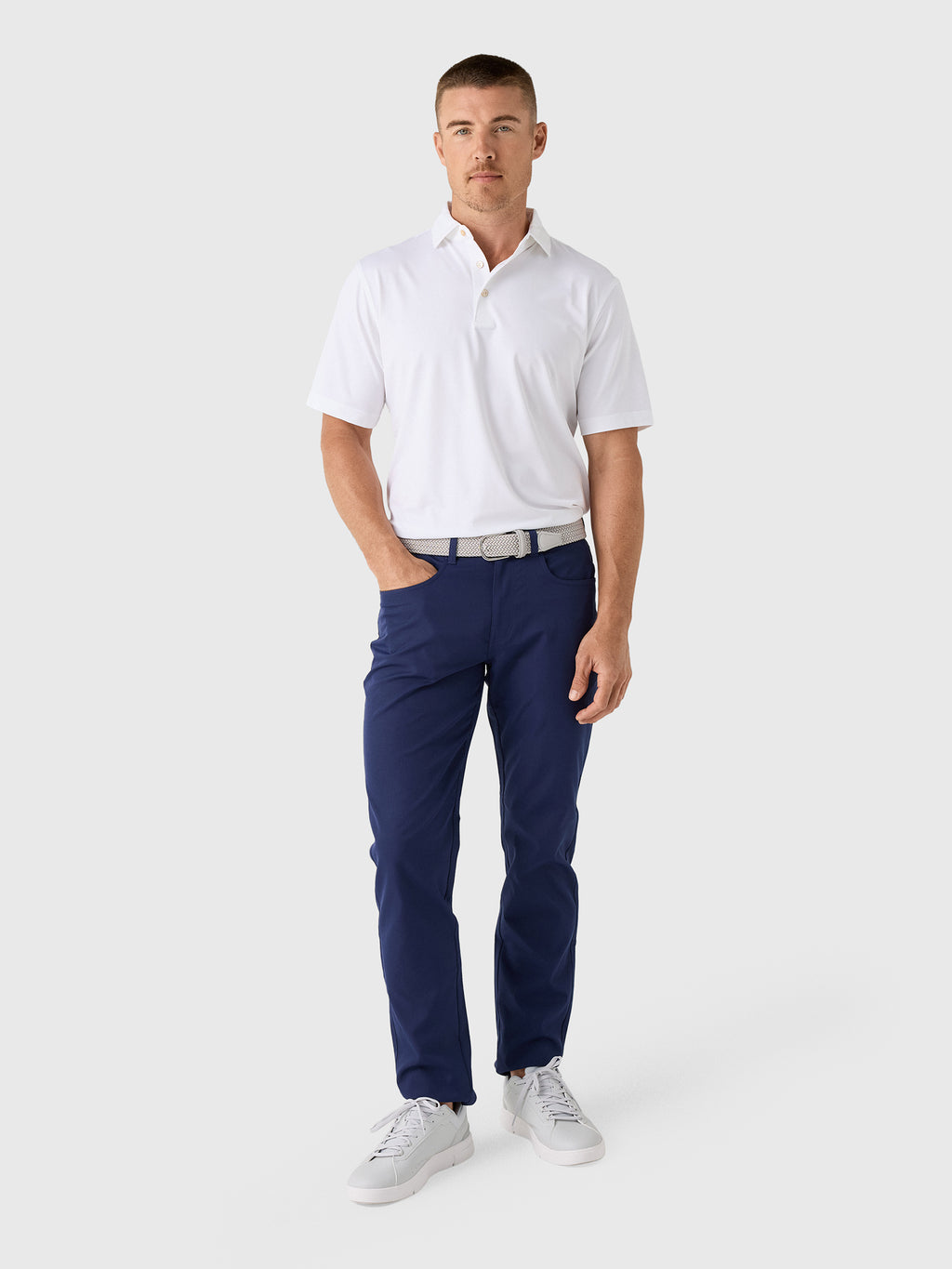 Peter Millar Crown Sport Men's Solid Performance Jersey Polo - Saint Bernard