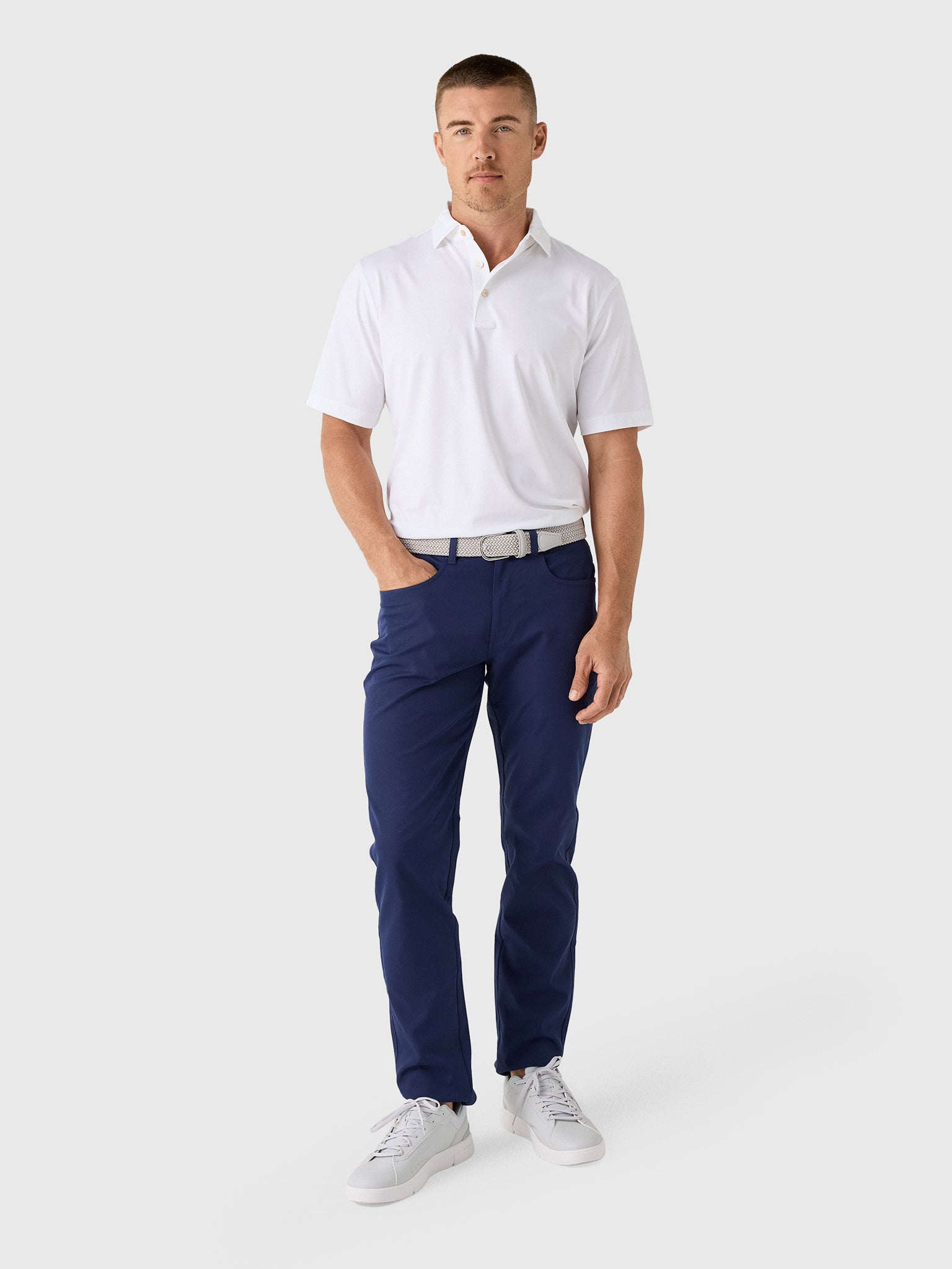 Peter Millar Crown Sport Men's Solid Performance Jersey Polo - Saint Bernard