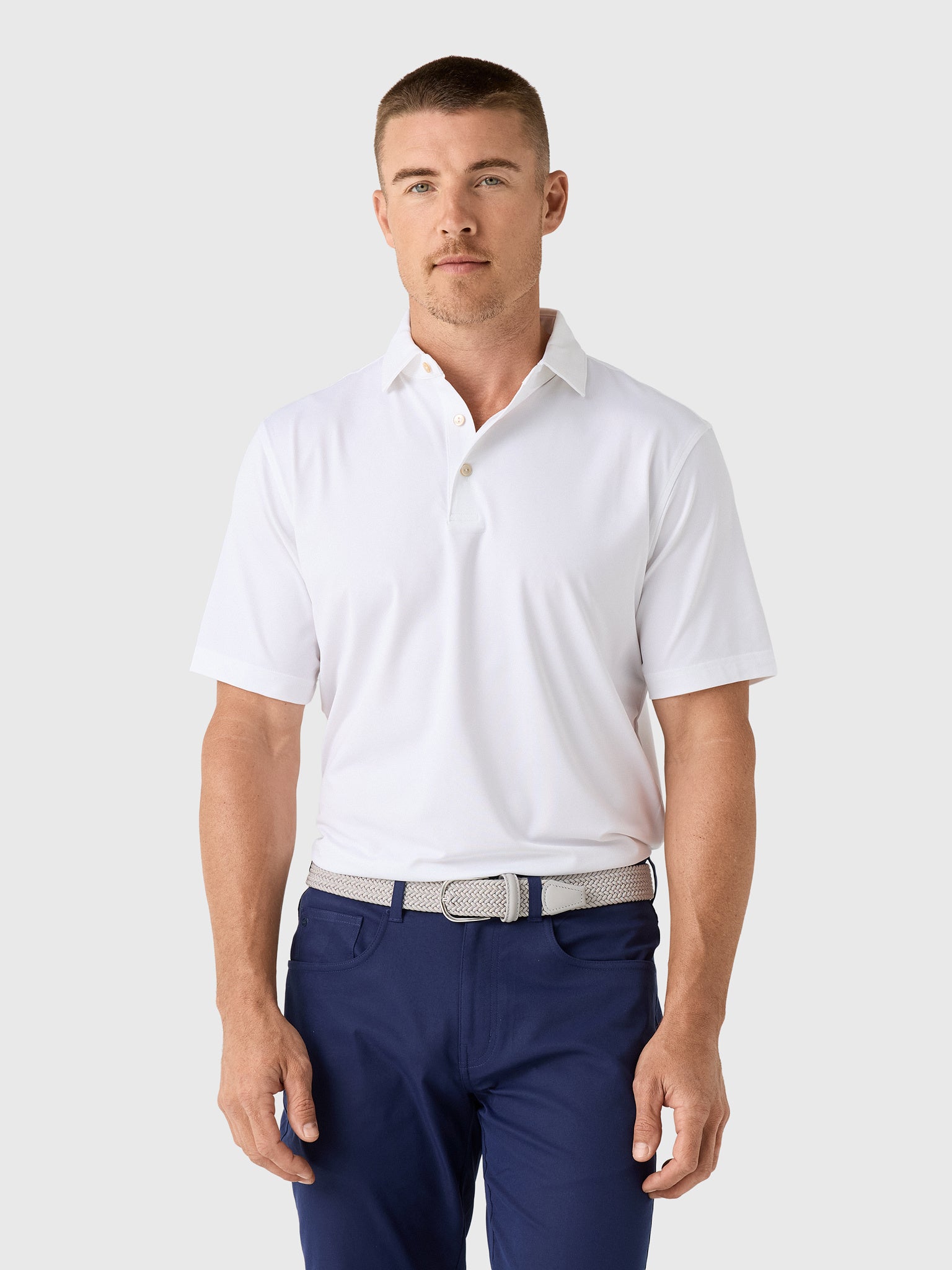 Peter Millar Crown Sport Men's Solid Performance Jersey Polo - Saint Bernard