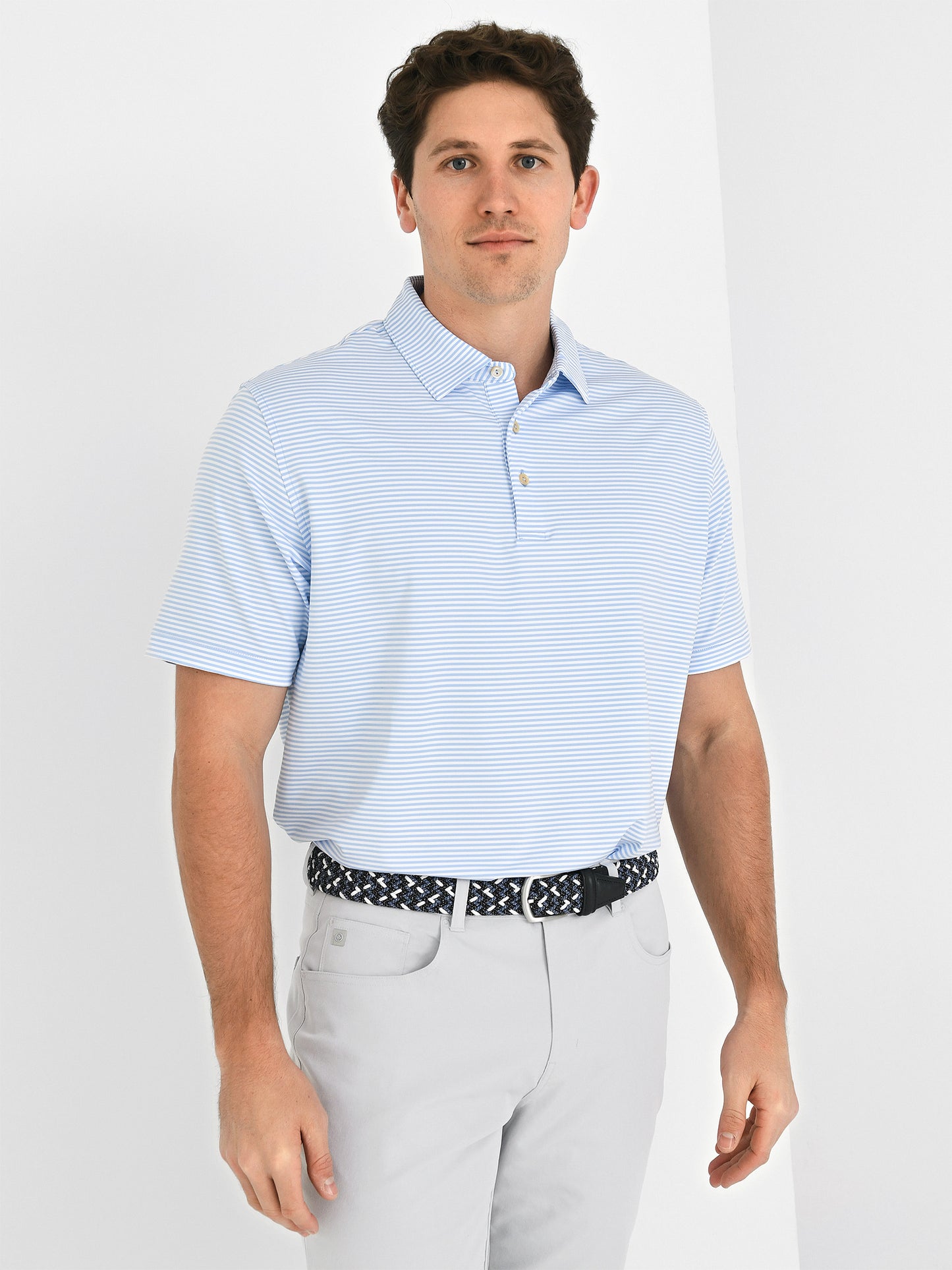 Peter Millar Crown Sport Men's Hales Performance Jersey Polo - Saint Bernard
