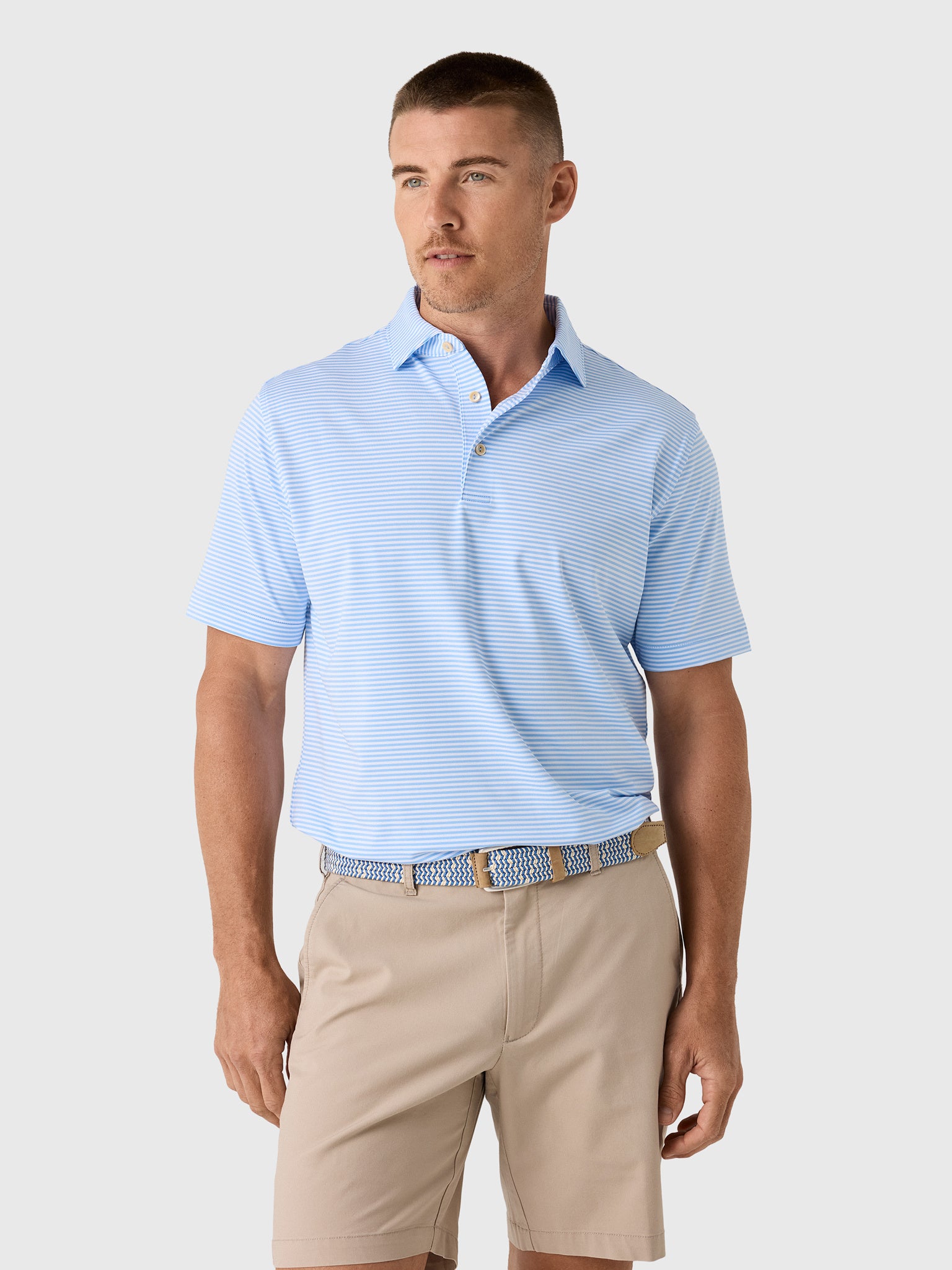 Peter Millar Crown Sport Men's Hales Performance Jersey Polo - Saint Bernard