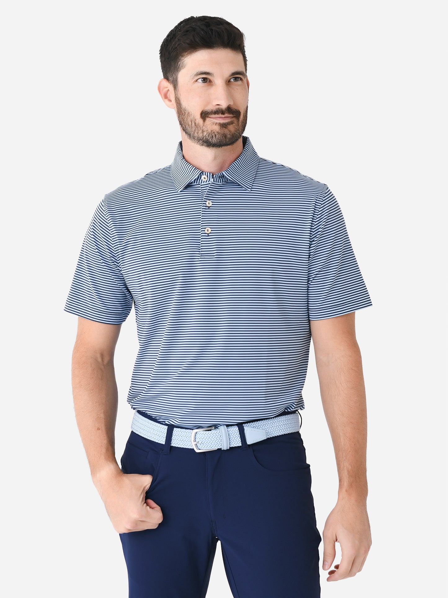 Peter Millar Crown Sport Men's Hales Performance Jersey Polo - Saint Bernard