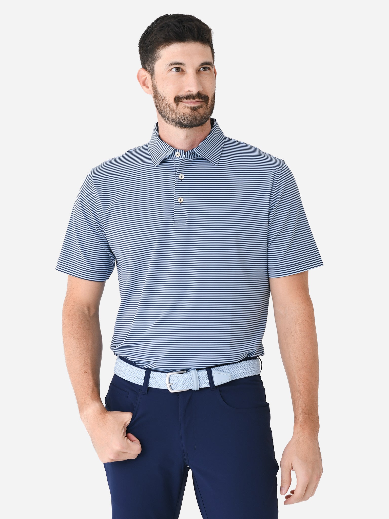 Peter Millar Crown Sport Men's Hales Performance Jersey Polo - Saint Bernard