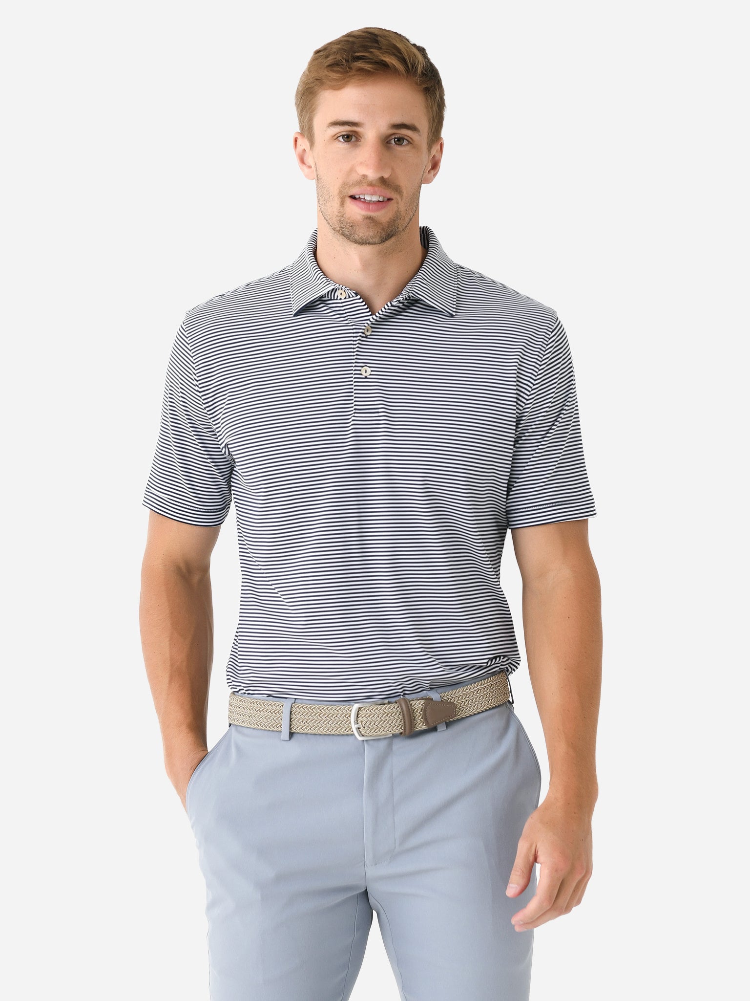 Peter Millar Crown Sport Men's Hales Performance Jersey Polo - Saint Bernard