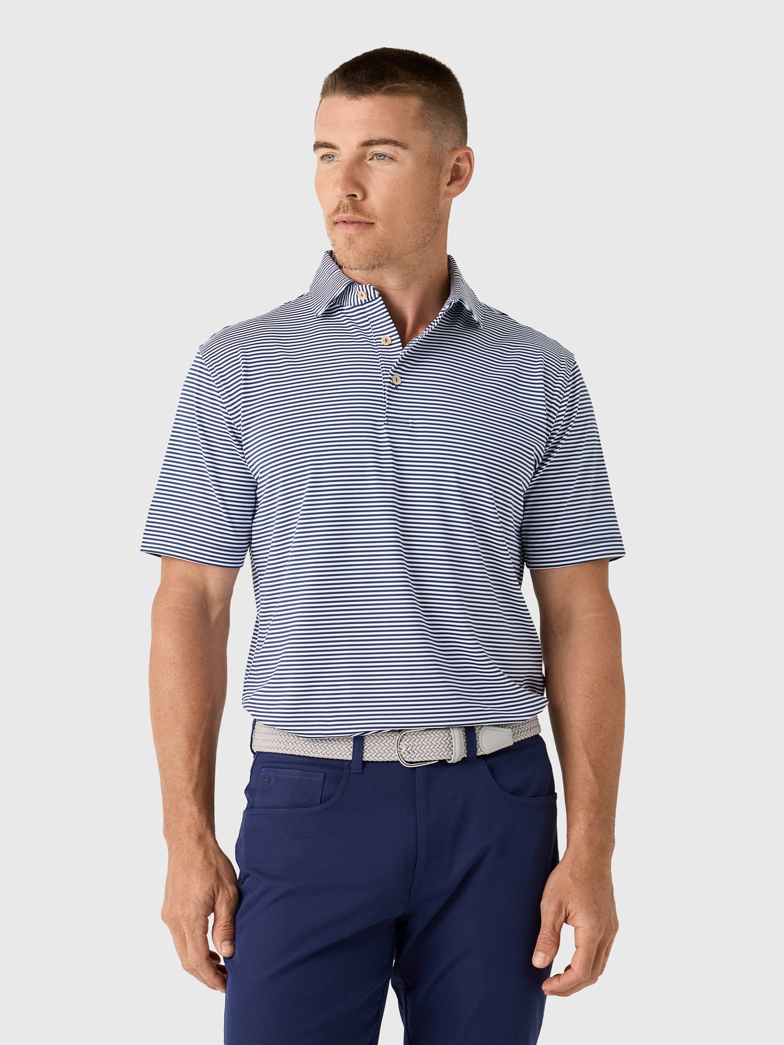 Peter Millar Crown Sport Men's Hales Performance Jersey Polo - Saint Bernard