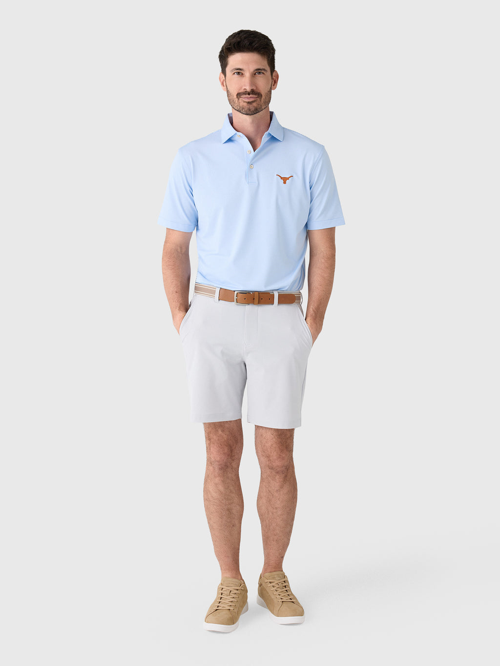 Peter Millar Collegiate Men's Jubilee Stripe Performance Jersey Polo - Saint Bernard