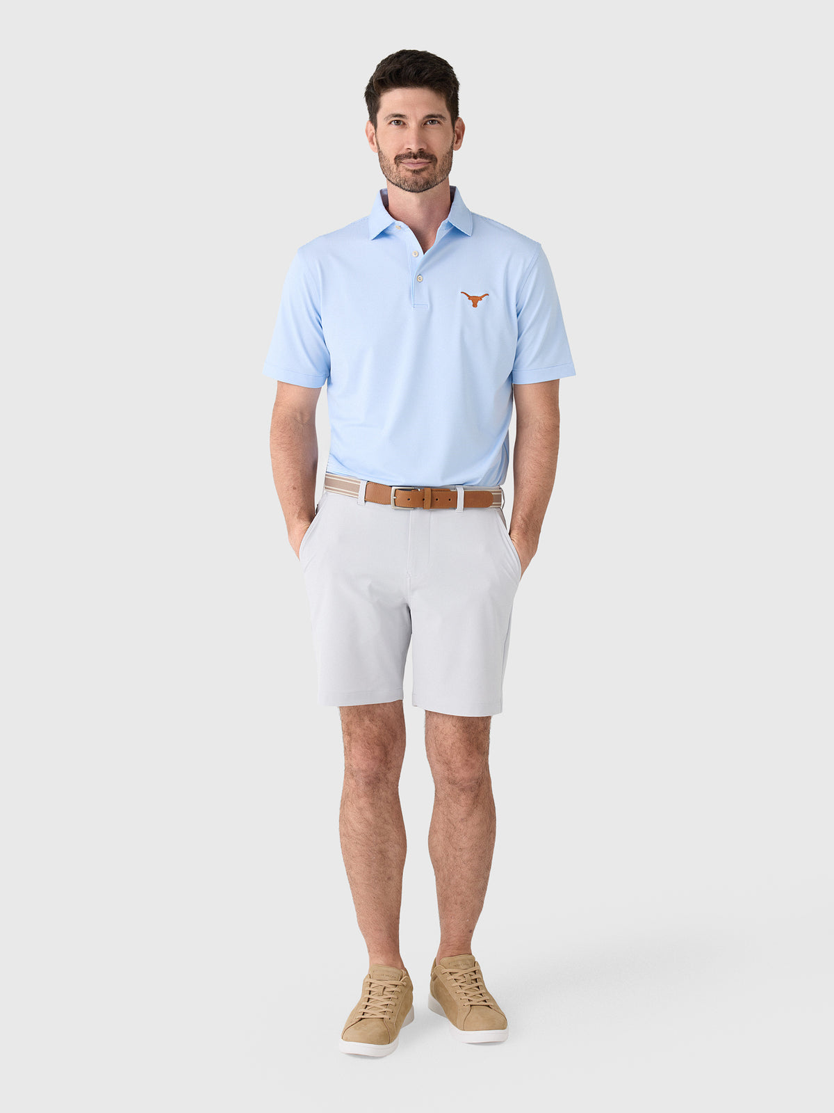 Peter Millar Collegiate Men's Jubilee Stripe Performance Jersey Polo - Saint Bernard