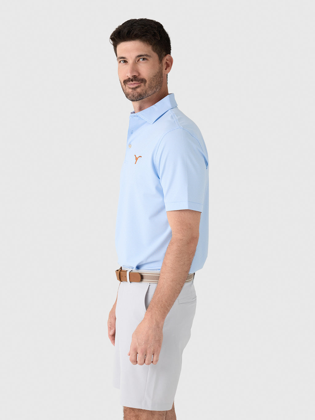 Peter Millar Collegiate Men's Jubilee Stripe Performance Jersey Polo - Saint Bernard