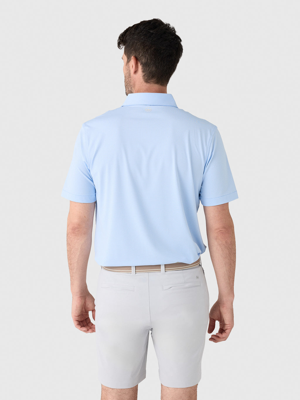 Peter Millar Collegiate Men's Jubilee Stripe Performance Jersey Polo - Saint Bernard