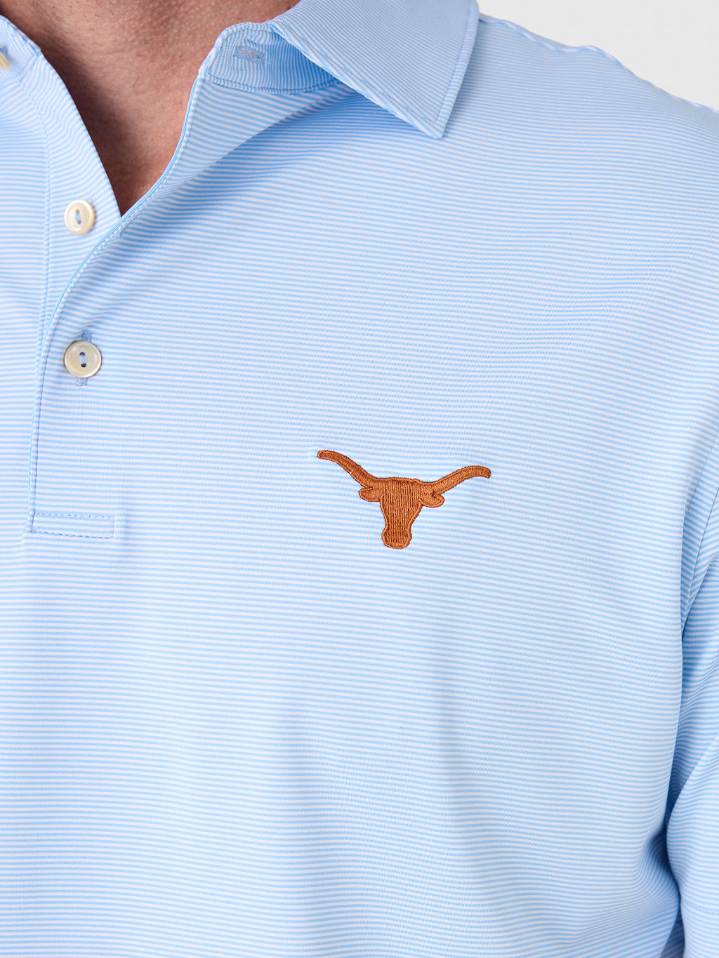 Peter Millar Collegiate Men's Jubilee Stripe Performance Jersey Polo - Saint Bernard