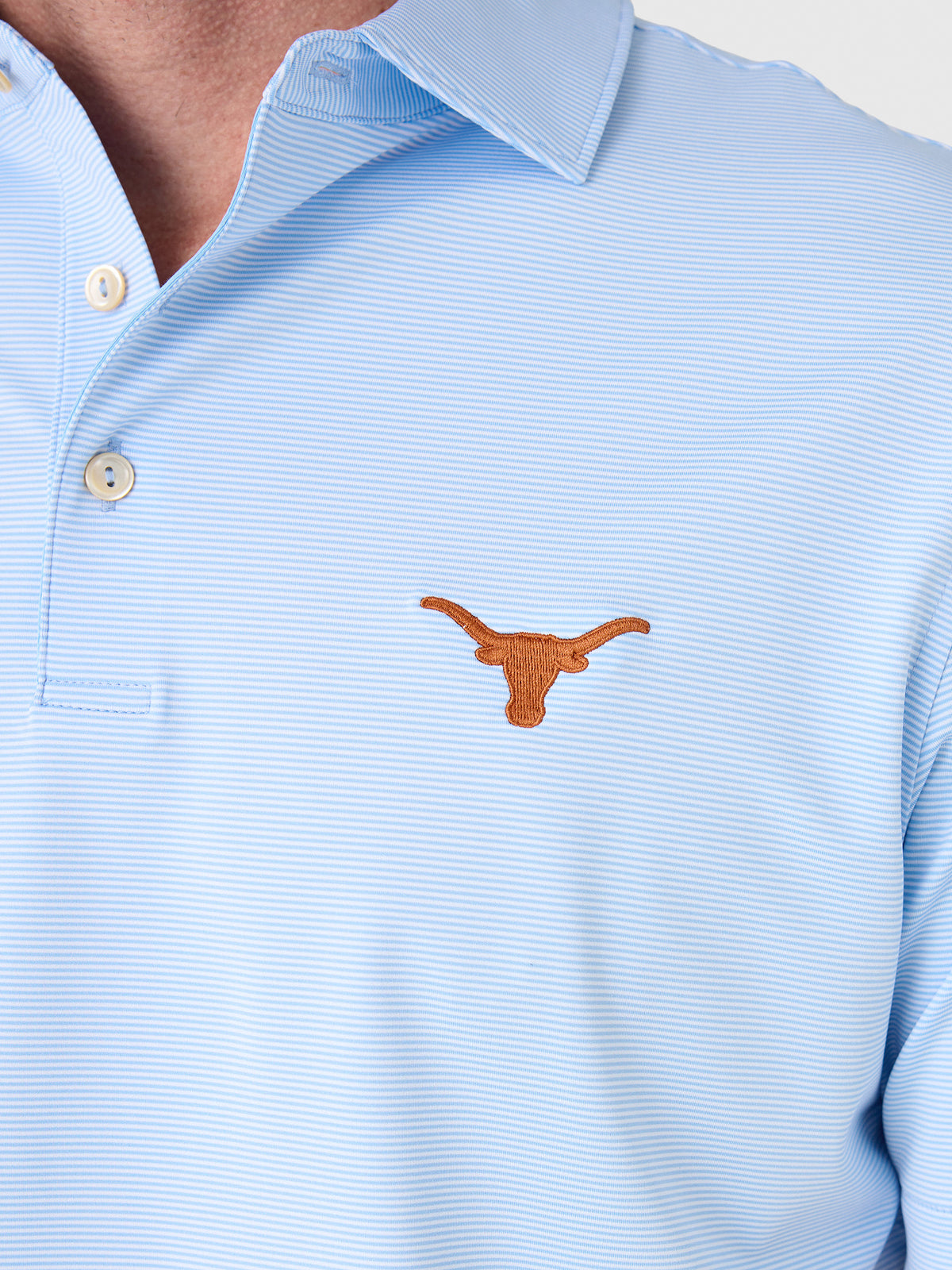 Peter Millar Collegiate Men's Jubilee Stripe Performance Jersey Polo - Saint Bernard