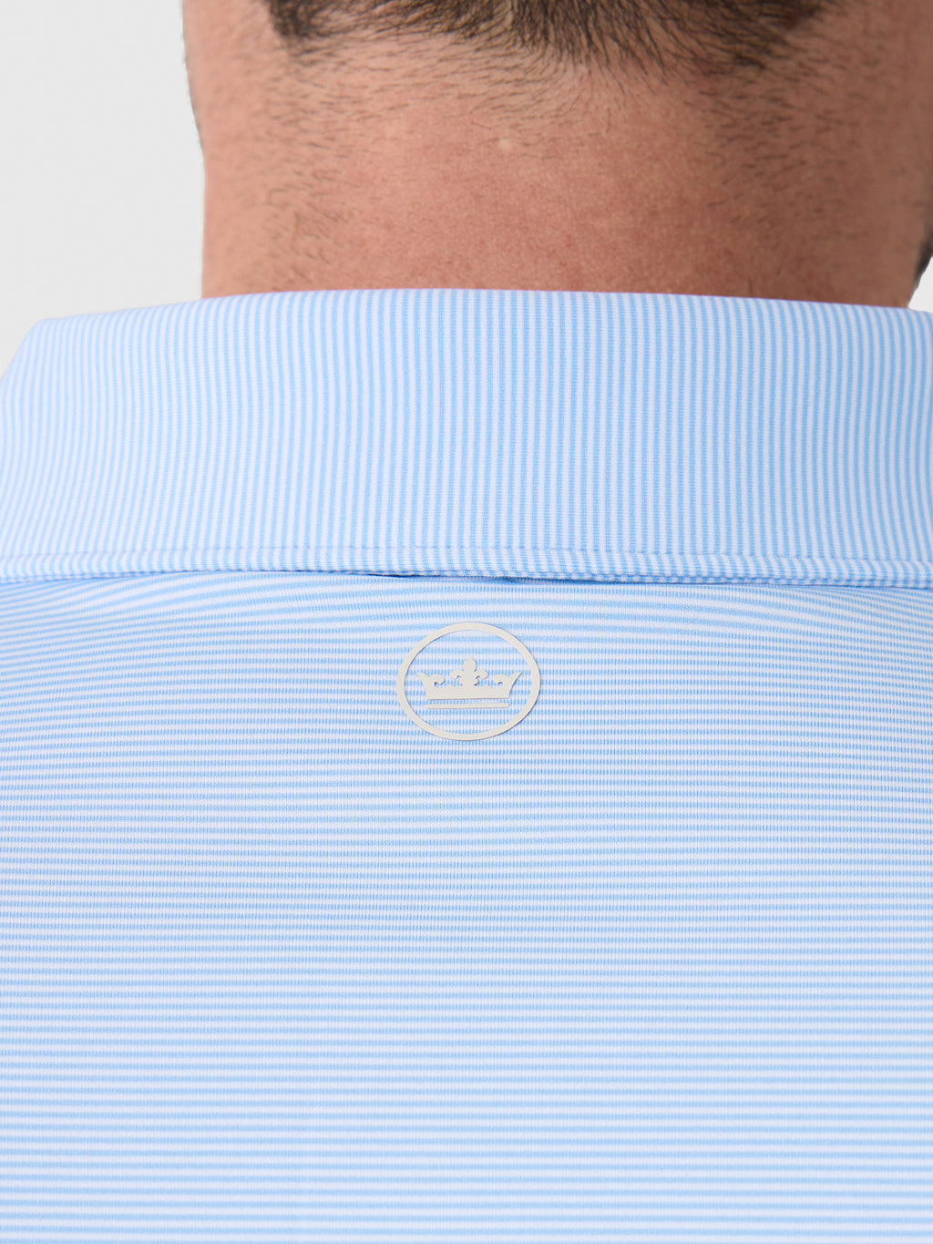 Peter Millar Collegiate Men's Jubilee Stripe Performance Jersey Polo - Saint Bernard