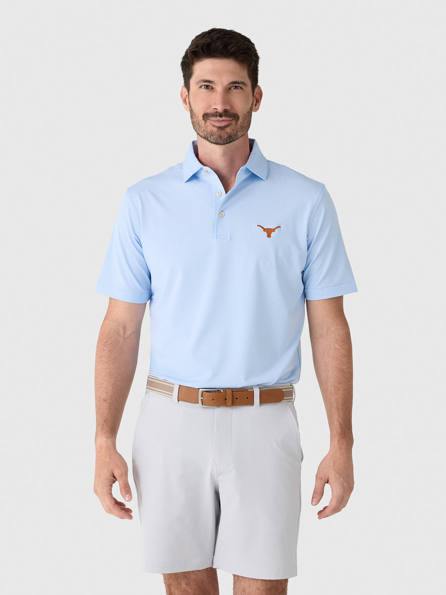 Peter Millar Collegiate Men's Jubilee Stripe Performance Jersey Polo - Saint Bernard