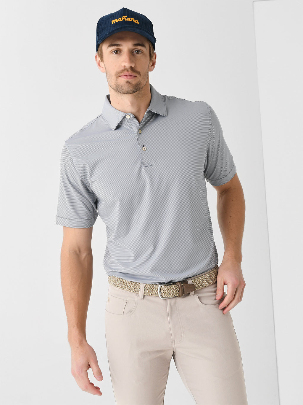 Peter Millar Crown Sport Men's Jubilee Stripe Performance Omni Polo - Saint Bernard