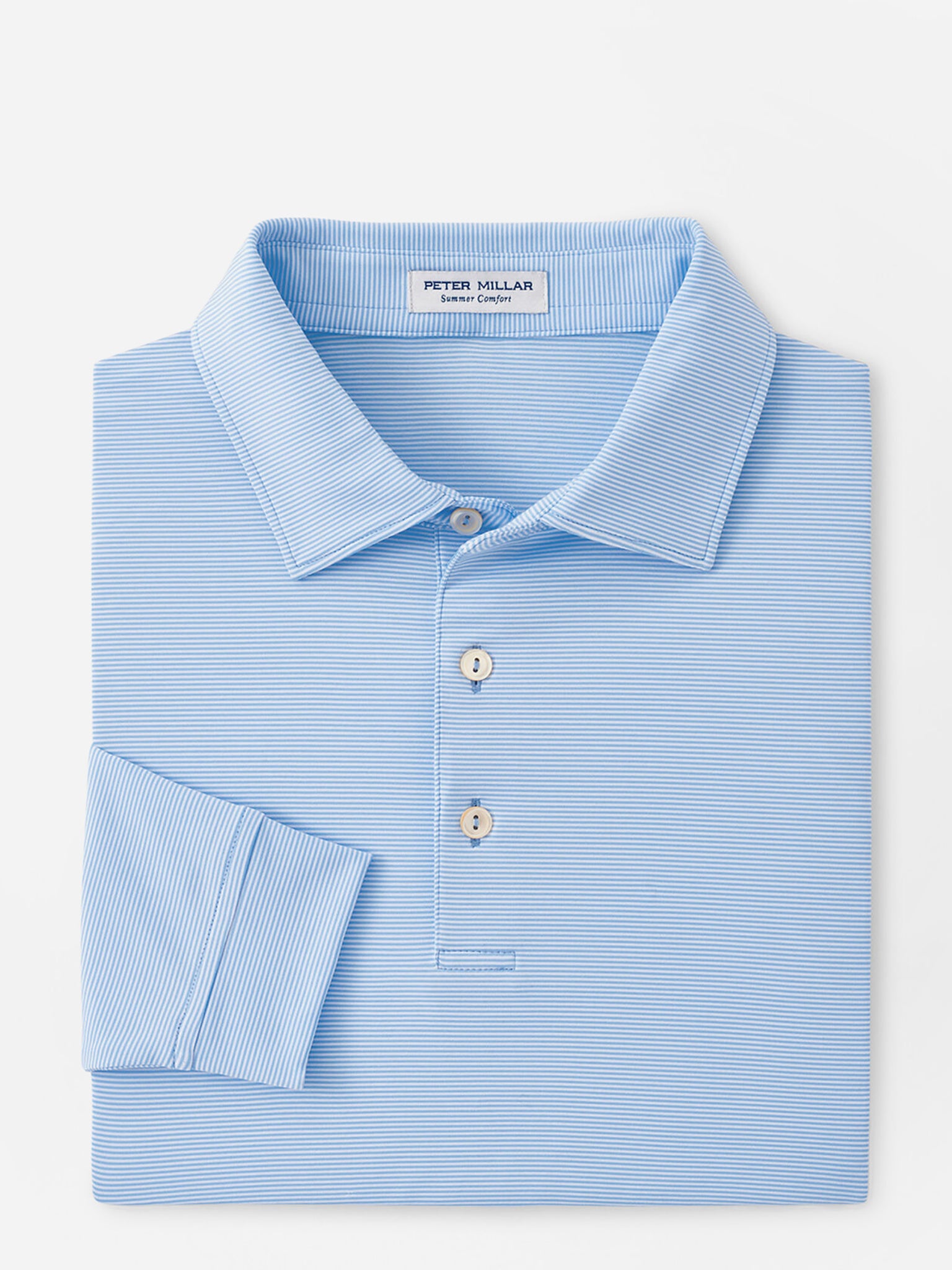 Peter Millar Crown Sport Men's Jubilee Long Sleeve Performance Jersey Polo - Saint Bernard